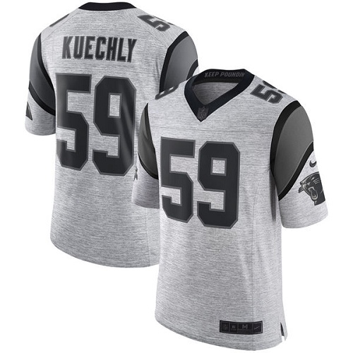 Men's Nike Carolina Panthers #59 Luke Kuechly Limited Gray Gridiron II NFL Jersey
