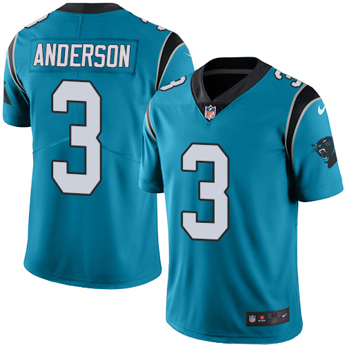 Men's Nike Carolina Panthers #3 Derek Anderson Elite Blue Rush Vapor Untouchable NFL Jersey
