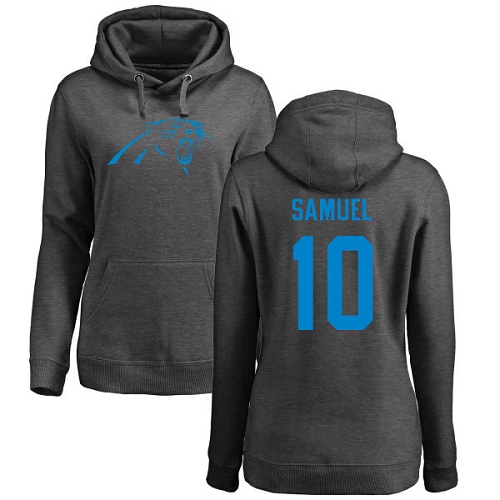 NFL Women's Nike Carolina Panthers #10 Curtis Samuel Ash One Color Pullover Hoodie