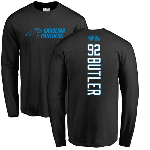 NFL Nike Carolina Panthers #92 Vernon Butler Black Backer Long Sleeve T-Shirt