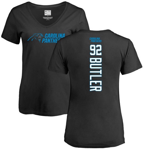 NFL Women's Nike Carolina Panthers #92 Vernon Butler Black Backer T-Shirt