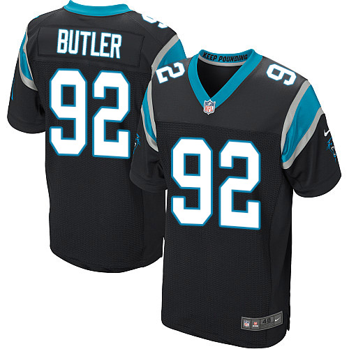 Men's Nike Carolina Panthers #92 Vernon Butler Elite Black Team Color NFL Jersey