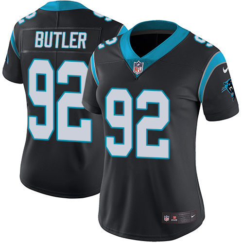 Women's Nike Carolina Panthers #92 Vernon Butler Black Team Color Vapor Untouchable Elite Player NFL Jersey
