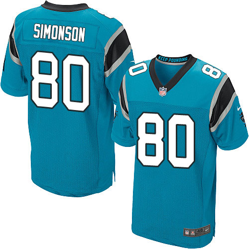 Men's Nike Carolina Panthers #80 Scott Simonson Elite Blue Alternate NFL Jersey