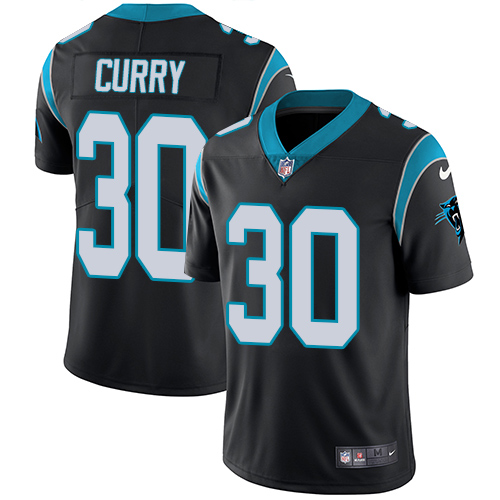 Men's Nike Carolina Panthers #30 Stephen Curry Black Team Color Vapor Untouchable Limited Player NFL Jersey