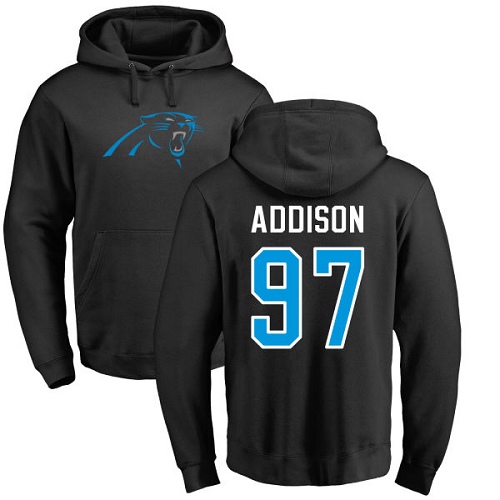 NFL Nike Carolina Panthers #97 Mario Addison Black Name & Number Logo Pullover Hoodie