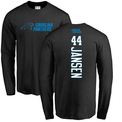 NFL Nike Carolina Panthers #44 J.J. Jansen Black Backer Long Sleeve T-Shirt