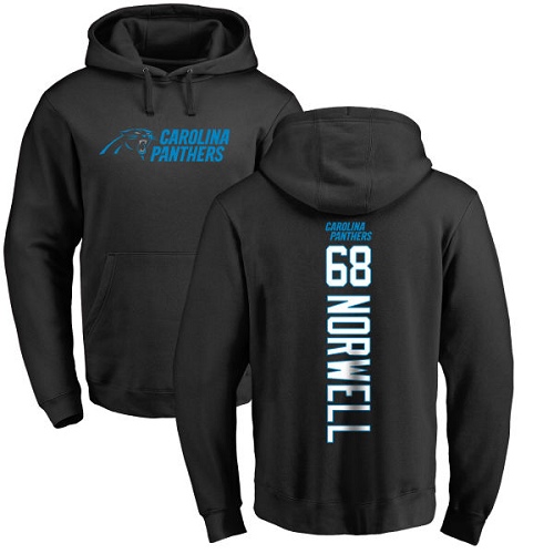 NFL Nike Carolina Panthers #68 Andrew Norwell Black Backer Pullover Hoodie