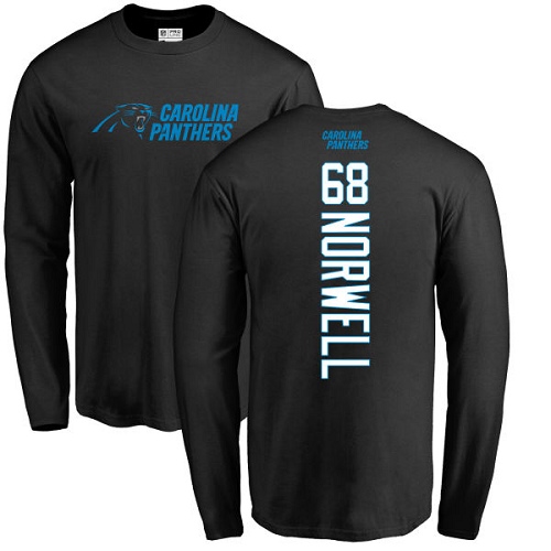 NFL Nike Carolina Panthers #68 Andrew Norwell Black Backer Long Sleeve T-Shirt