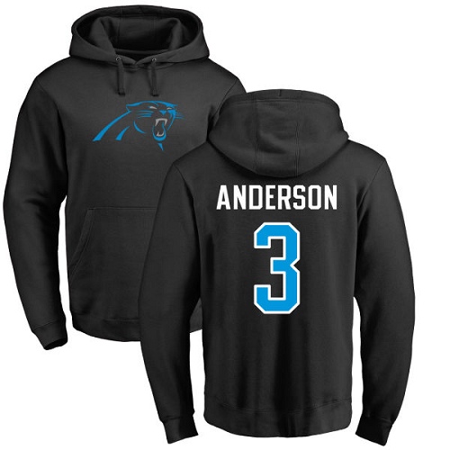 NFL Nike Carolina Panthers #3 Derek Anderson Black Name & Number Logo Pullover Hoodie