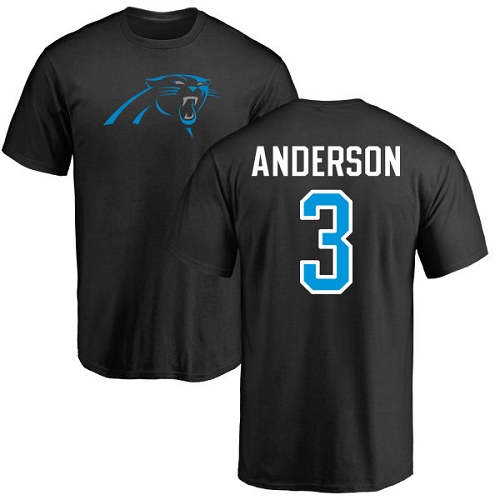 NFL Nike Carolina Panthers #3 Derek Anderson Black Name & Number Logo T-Shirt