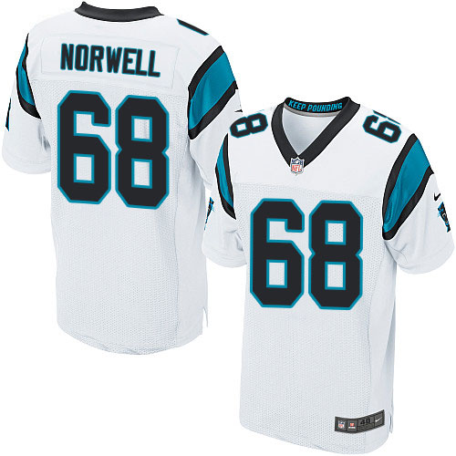 Men's Nike Carolina Panthers #68 Andrew Norwell Elite White NFL Jersey