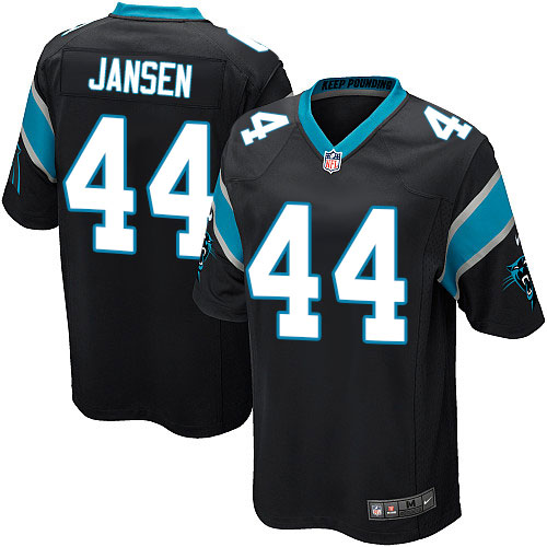 Men's Nike Carolina Panthers #44 J.J. Jansen Game Black Team Color NFL Jersey