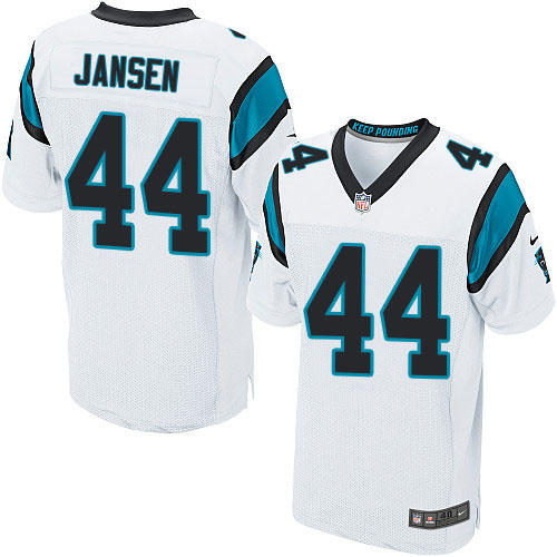 Men's Nike Carolina Panthers #44 J.J. Jansen Elite White NFL Jersey