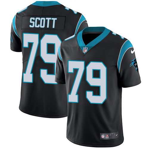 Men's Nike Carolina Panthers #79 Chris Scott Black Team Color Vapor Untouchable Limited Player NFL Jersey