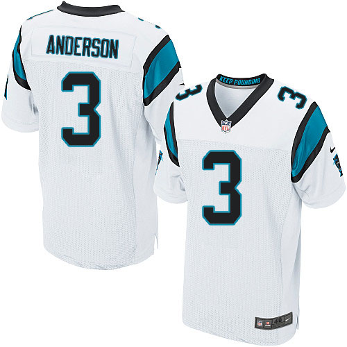 Men's Nike Carolina Panthers #3 Derek Anderson Elite White NFL Jersey