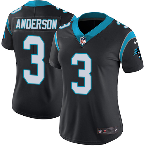 Women's Nike Carolina Panthers #3 Derek Anderson Black Team Color Vapor Untouchable Elite Player NFL Jersey