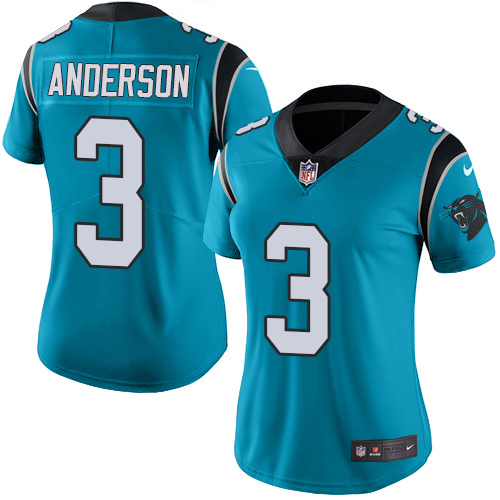 Women's Nike Carolina Panthers #3 Derek Anderson Blue Alternate Vapor Untouchable Elite Player NFL Jersey