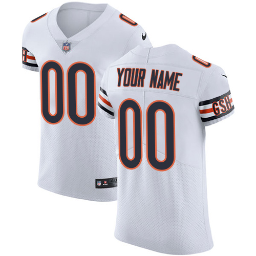 Men's Nike Chicago Bears Customized Elite White NFL Jersey