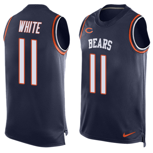 Men's Nike Chicago Bears #11 Kevin White Limited Navy Blue Player Name & Number Tank Top NFL Jersey