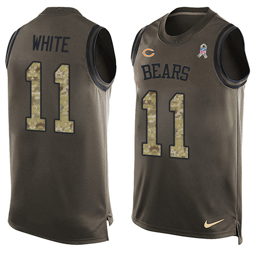 Men's Nike Chicago Bears #11 Kevin White Limited Green Salute to Service Tank Top NFL Jersey