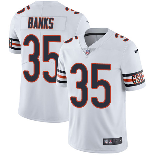 Men's Nike Chicago Bears #35 Johnthan Banks White Vapor Untouchable Limited Player NFL Jersey