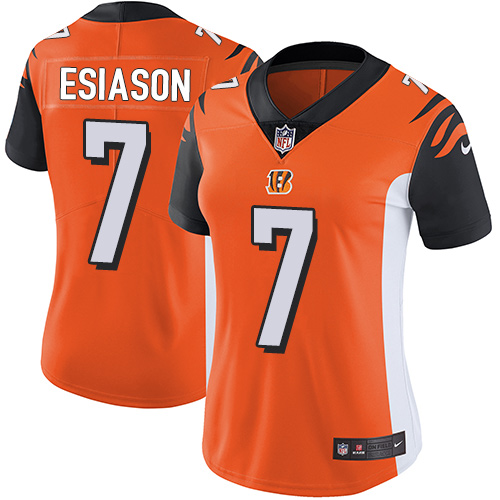 Women's Nike Cincinnati Bengals #7 Boomer Esiason Orange Alternate Vapor Untouchable Elite Player NFL Jersey