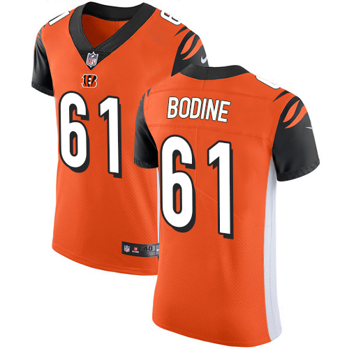 Men's Nike Cincinnati Bengals #61 Russell Bodine Elite Orange Alternate NFL Jersey