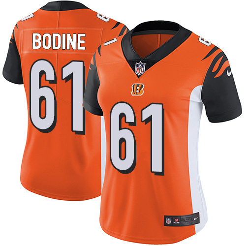 Women's Nike Cincinnati Bengals #61 Russell Bodine Orange Alternate Vapor Untouchable Elite Player NFL Jersey