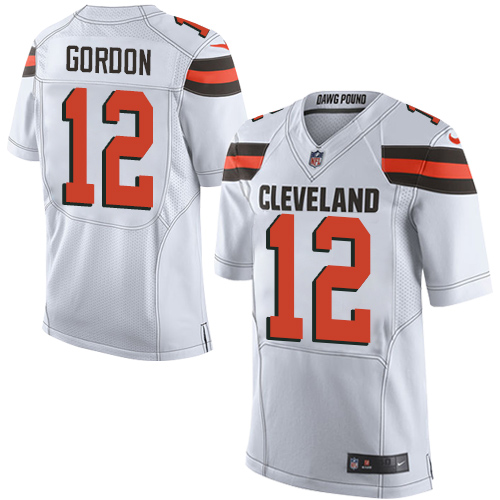 Men's Nike Cleveland Browns #12 Josh Gordon Elite White NFL Jersey