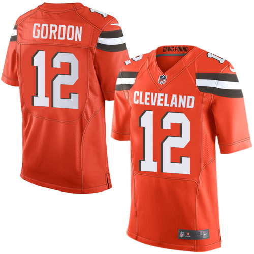 Men's Nike Cleveland Browns #12 Josh Gordon Elite Orange Alternate NFL Jersey