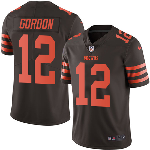 Men's Nike Cleveland Browns #12 Josh Gordon Elite Brown Rush Vapor Untouchable NFL Jersey
