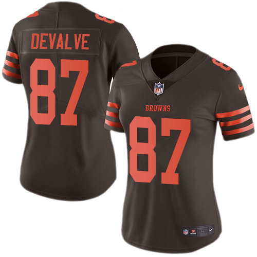 Women's Nike Cleveland Browns #87 Seth DeValve Limited Brown Rush Vapor Untouchable NFL Jersey