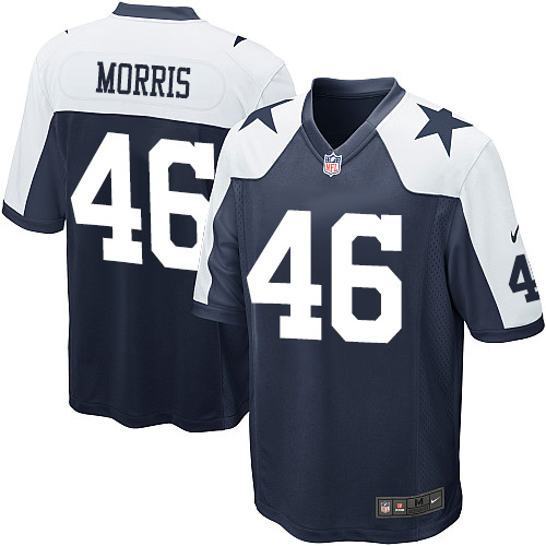 Men's Nike Dallas Cowboys #46 Alfred Morris Game Navy Blue Throwback Alternate NFL Jersey