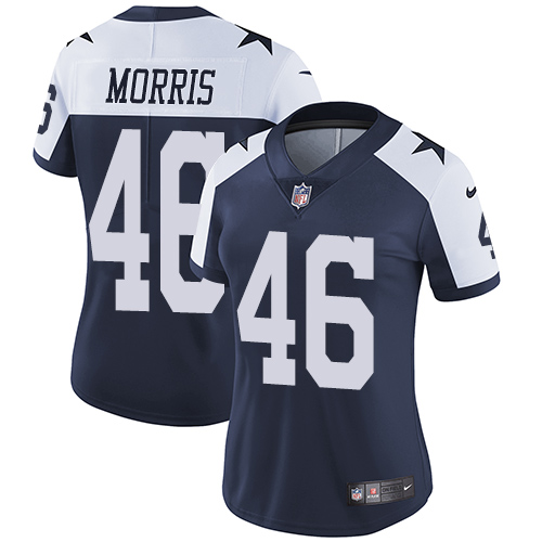 Women's Nike Dallas Cowboys #46 Alfred Morris Navy Blue Throwback Alternate Vapor Untouchable Elite Player NFL Jersey