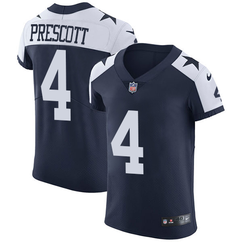 Men's Nike Dallas Cowboys #4 Dak Prescott Navy Blue Alternate Vapor Untouchable Elite Player NFL Jersey