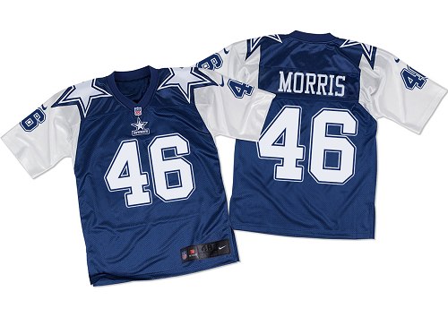Men's Nike Dallas Cowboys #46 Alfred Morris Elite Navy/White Throwback NFL Jersey