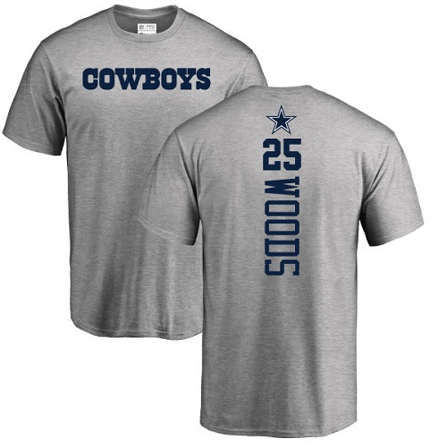 NFL Nike Dallas Cowboys #25 Xavier Woods Ash Backer T-Shirt