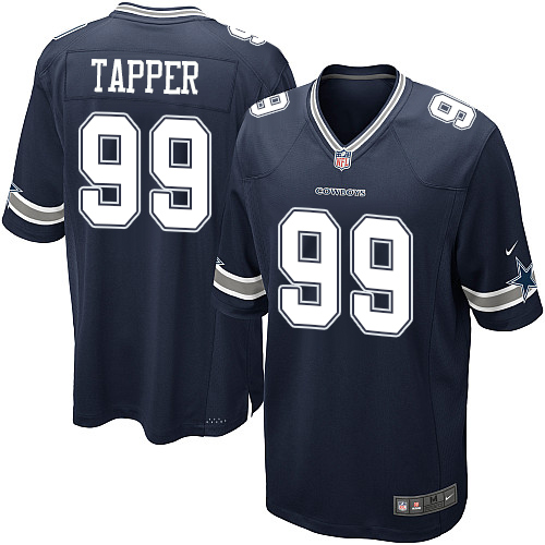 Men's Nike Dallas Cowboys #99 Charles Tapper Game Navy Blue Team Color NFL Jersey