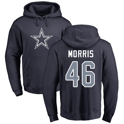 NFL Nike Dallas Cowboys #46 Alfred Morris Navy Blue Name & Number Logo Pullover Hoodie