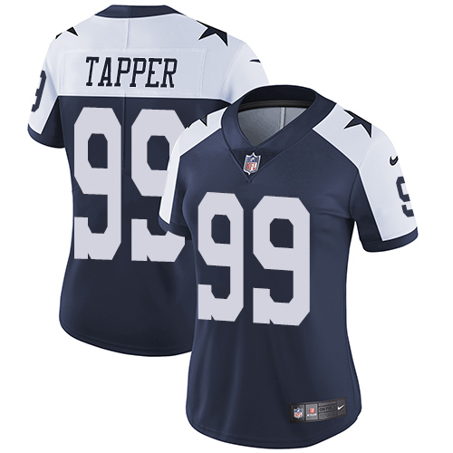 Women's Nike Dallas Cowboys #99 Charles Tapper Navy Blue Throwback Alternate Vapor Untouchable Elite Player NFL Jersey