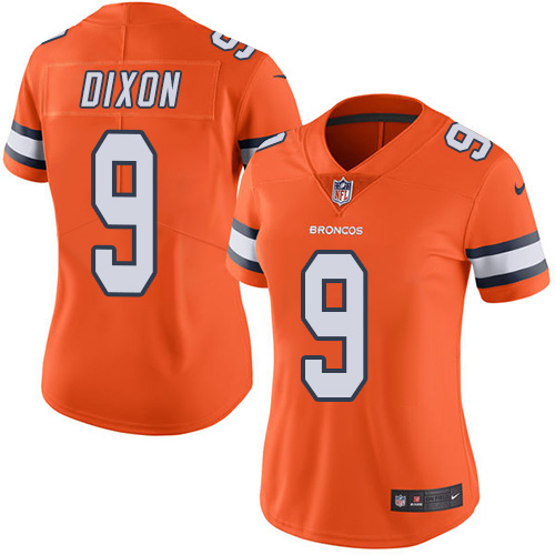 Women's Nike Denver Broncos #9 Riley Dixon Limited Orange Rush Vapor Untouchable NFL Jersey