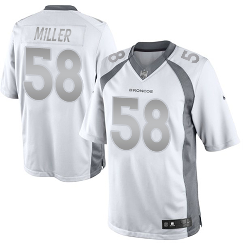 Men's Nike Denver Broncos #58 Von Miller Limited White Platinum NFL Jersey