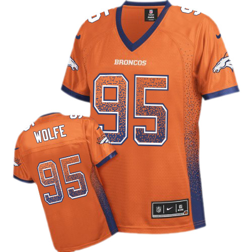 Women's Nike Denver Broncos #95 Derek Wolfe Elite Orange Drift Fashion NFL Jersey