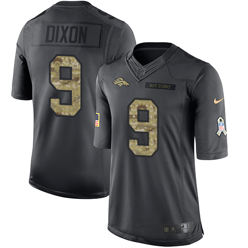 Men's Nike Denver Broncos #9 Riley Dixon Limited Black 2016 Salute to Service NFL Jersey