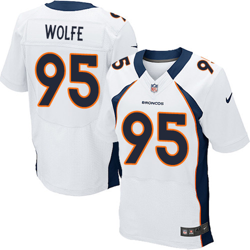 Men's Nike Denver Broncos #95 Derek Wolfe Elite White NFL Jersey