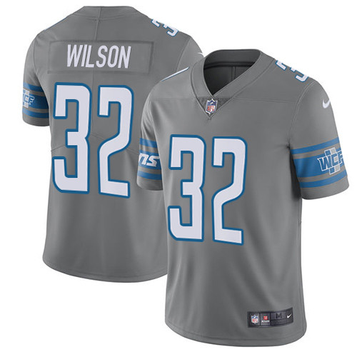 Men's Nike Detroit Lions #32 Tavon Wilson Limited Steel Rush Vapor Untouchable NFL Jersey