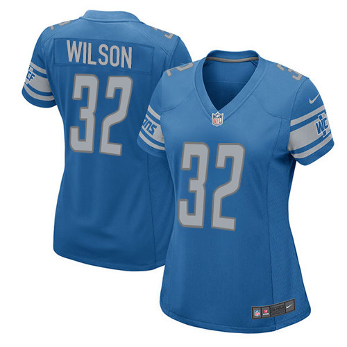 Women's Nike Detroit Lions #32 Tavon Wilson Game Blue Team Color NFL Jersey