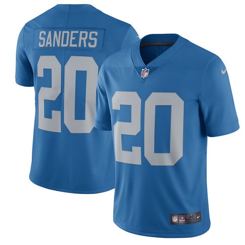 Men's Nike Detroit Lions #20 Barry Sanders Blue Alternate Vapor Untouchable Limited Player NFL Jersey