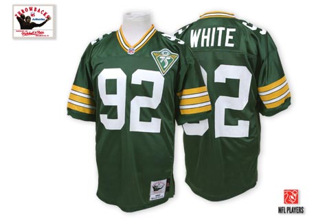 Mitchell and Ness Green Bay Packers #92 Reggie White Authentic Green Throwback NFL Jersey